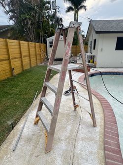 6ft Werner ladder W platform step