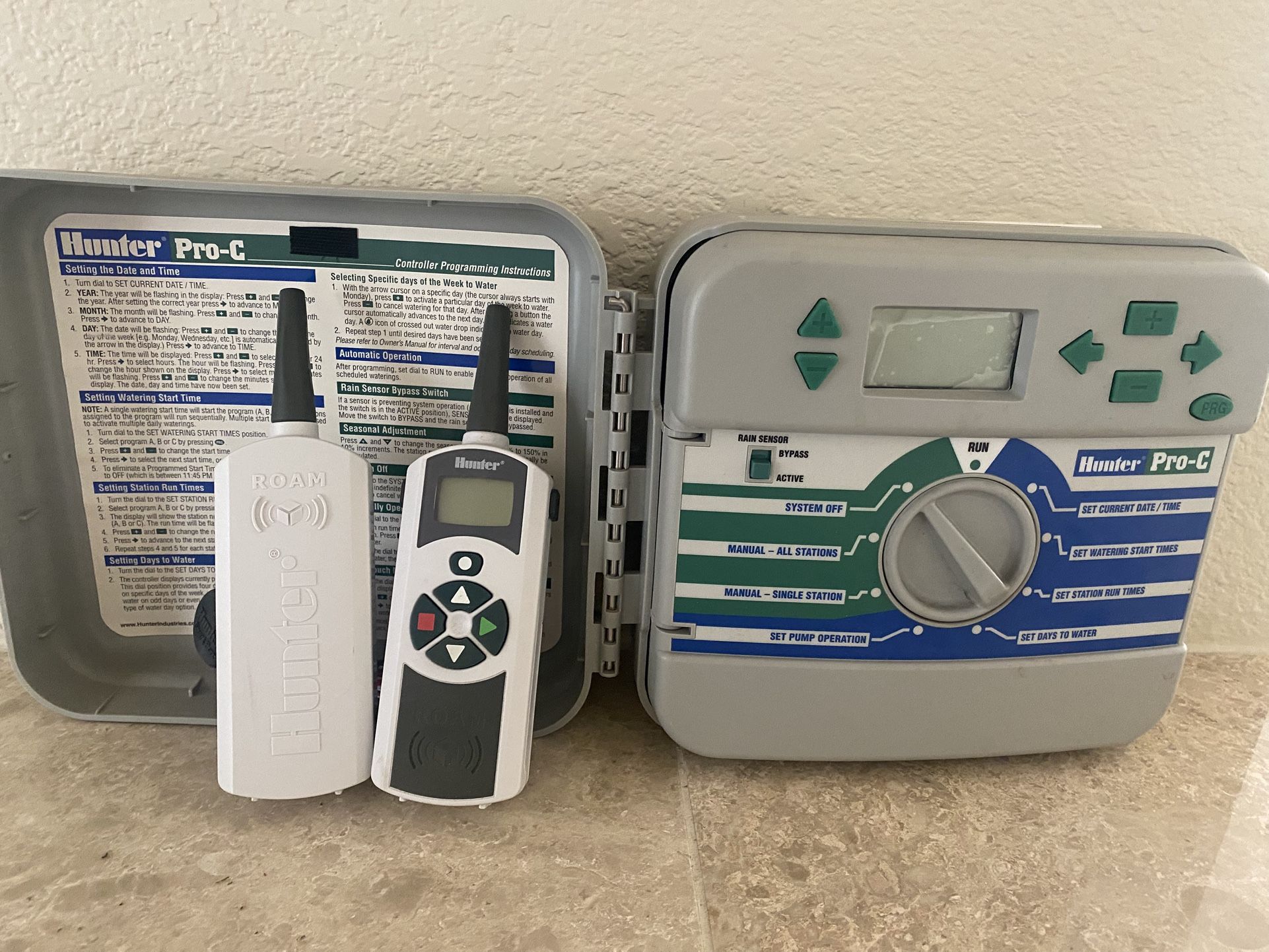Hunter Pro-C Irrigation Controller Plus Roam Kit Remote Controller