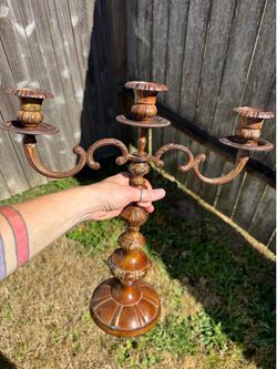 3-Arm Ornate Candelabra Candleholder