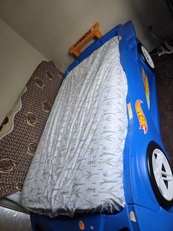 Kids Hot Wheel Car Bed Blue