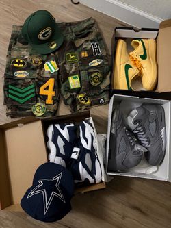 Sneakers, Hats & Camo Shorts Bundle