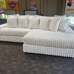 Huge Beige Cream Sectional Couch