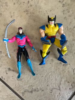 Wolverine and Gambit Xmen Toys Vintage 1990s Toy Biz Figures