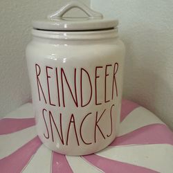 RAE DUNN REINDEER SNACKS CANISTER