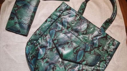 ☆Faux ~♢Snake~♢Skin Purse +Wallet ComBo