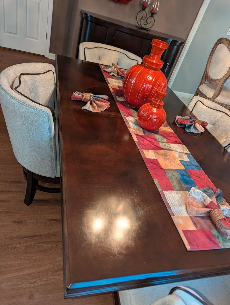 Dark Cherrywood Table And Chairs