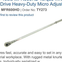 Gray Tool MFR600HD Torque Wrench, 3/4" Drive Heavy-Duty Micro Adjustable