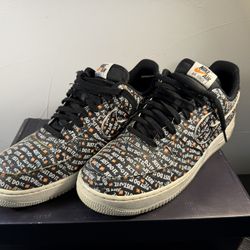 NIKE AIR FORCE 1 '07 LV8 "JUST DO IT" BLACK