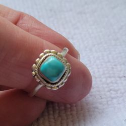 Sterling And Turquoise Ring Sz9