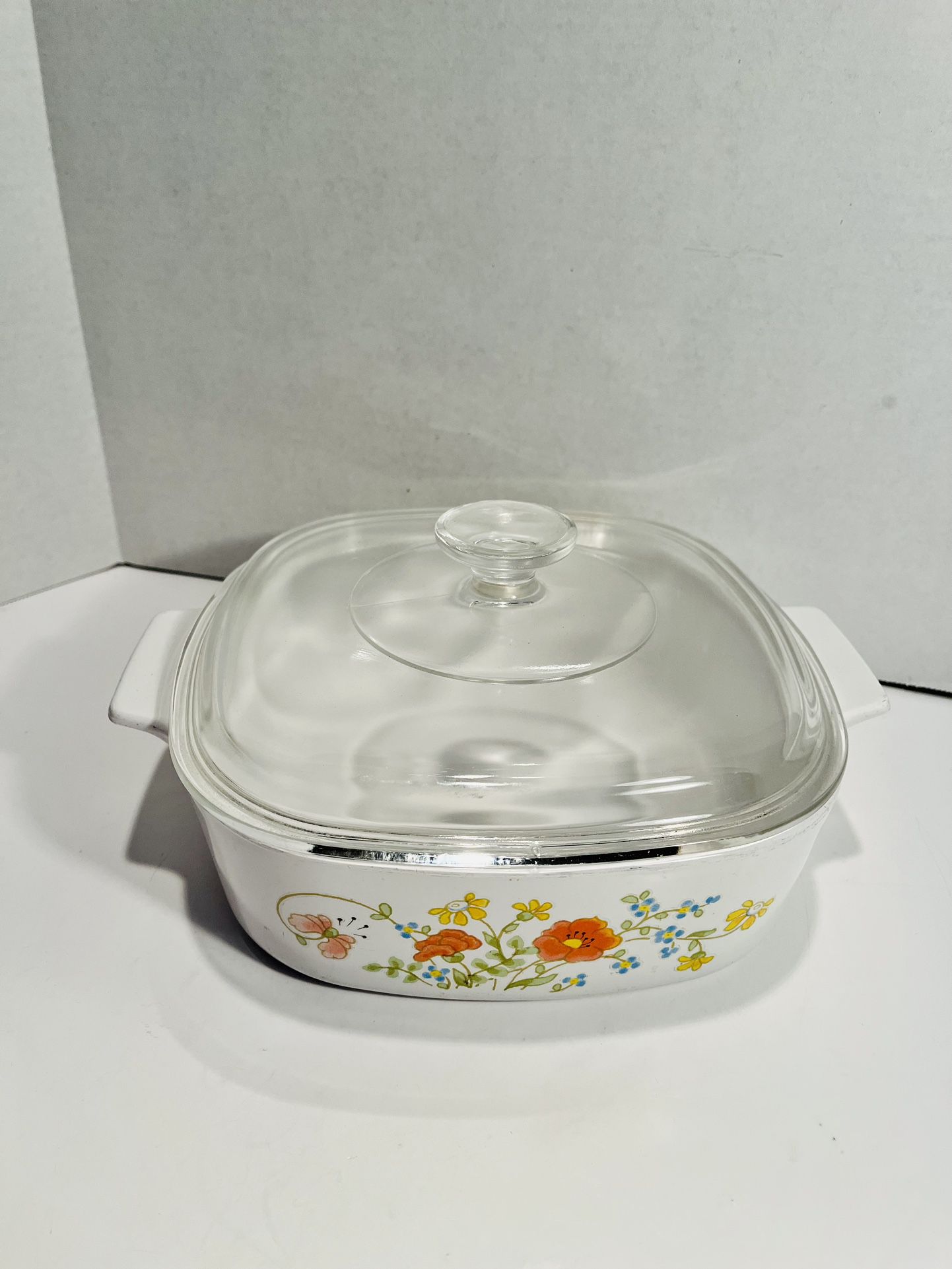 Vintage Corning Ware WILDFLOWER Casserole  Dish 2 QUART A-2-B with Lid!