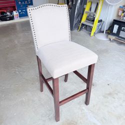 Upholstered Bar Stool with Nailhead Trim