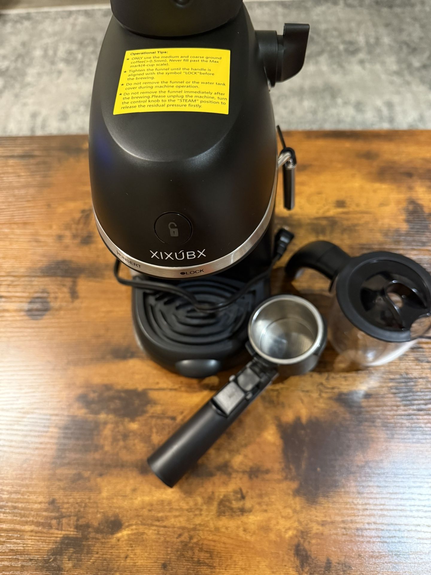 ✨ XIXUBX Espresso & Cappuccino Coffee Maker with Steam Wand - $19