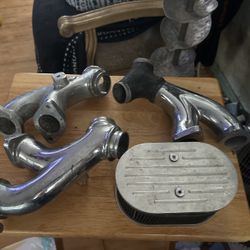 Harley Davidson, Dual Throat, Manifolds Each And Air Cleaner