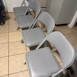 Cosco Gray Residential Standard Metal Folding Chair with Padded Seat (Indoor)