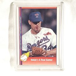 Mid Condition 1991 Pacific #92 (Nolan Ryan) “ Nolan’s Real Gamer Blood Face) Baseball Trading Card. Valued At $125. Just needs to be graded.