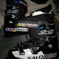 Salomon X3-120 Custom Shell Size 315mm  27/27.5 Ski Boots Black White