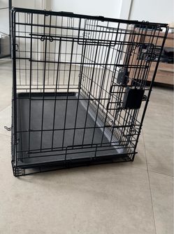 Black Wire Dog Crate with Tray