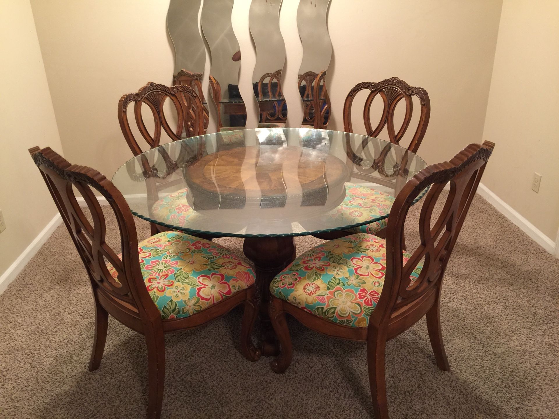 Antique wood dining set