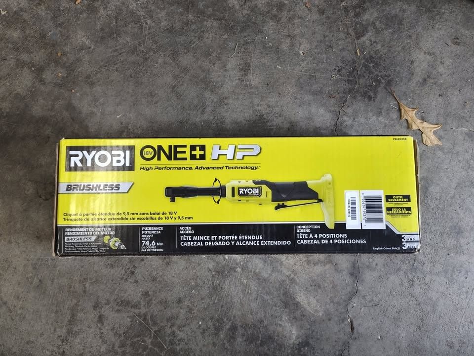 FREE BATTERY! NEW RYOBI PBLRC25B ONE+ HP 18V Brushless Cordless 3/8 Inch Extended Reach Ratchet - TOOL ONLY