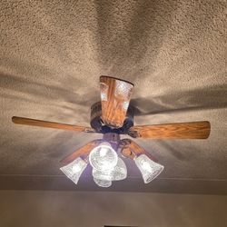 Beautiful Ceiling Fan with 5-Bulb Light Kit and Glass Bulbs
