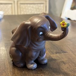 Vintage Elephant, Holding Flower, Ceramic Figurine, Joseph’s Original
