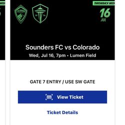 Sounders FC Game Tickets
