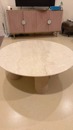 Anthropology Round Marble Top Coffee Table