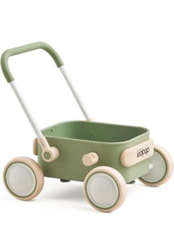 PULA Baby Push Walker with Wheels Toddler Wagon for First Learner Baby Toys 6-12 Months, 1 Year Old Birthday Gifts, Indoors and Outdoors (Green)
