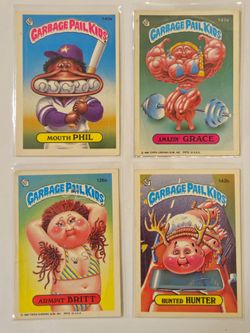(4) VINTAGE 1986 TOPPS. GARBAGE PAIL KIDS. TRADING CARDS STICKERS LOT.