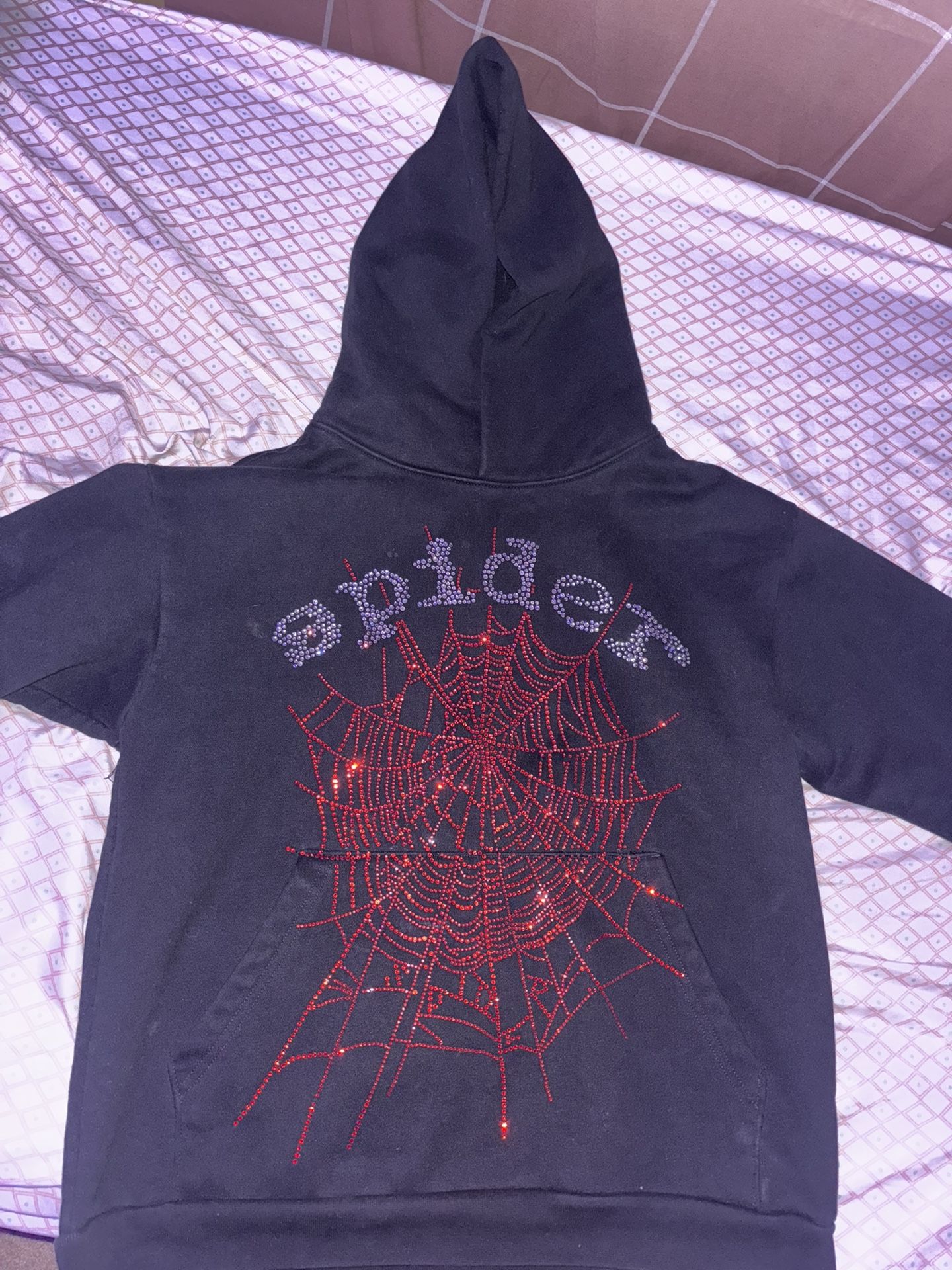 rhinestone spider hoodie