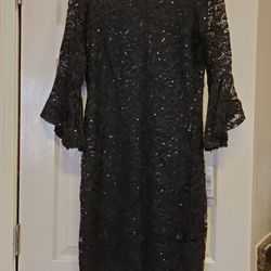 Tiana B Lace Sequin Bell Sleeved Dress Size 6. Bodycon