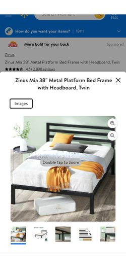Metal Platform Bed Frame with Headboard, Twin

