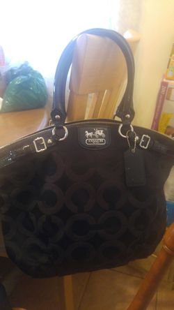 Large black coach purse