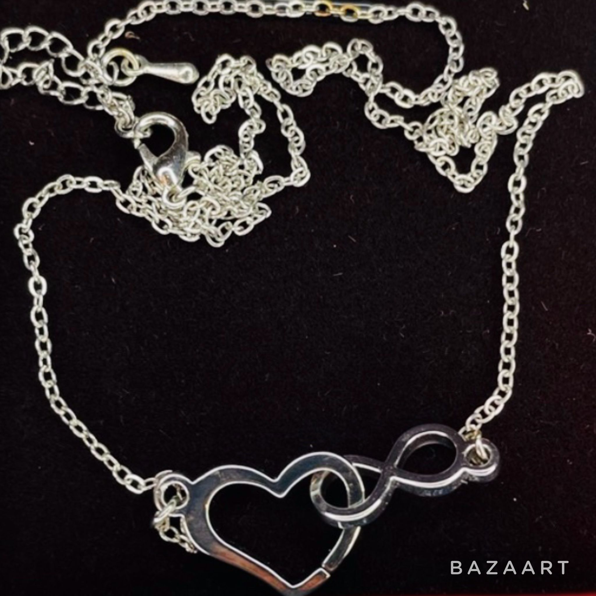925 silver heart infinity loop necklace certificate authenticity handmade jewlr