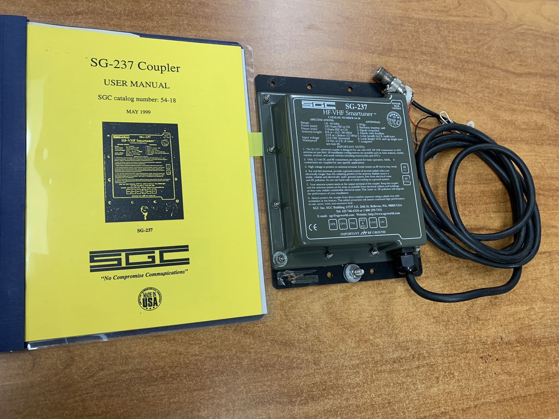 SGC SG-237 HF-VHF Antenna Tuner