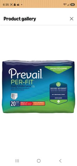 Prevail Per-Fit Protective Underwear, Medium, 20 Count
12 per pack
🔥 5 packs for $50 🔥
Great deal! Message me if interested.
