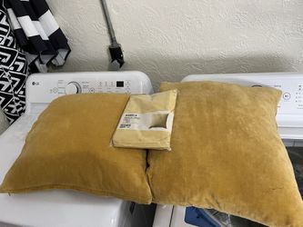 Throw Pillows  Mustard Velvet Fabric