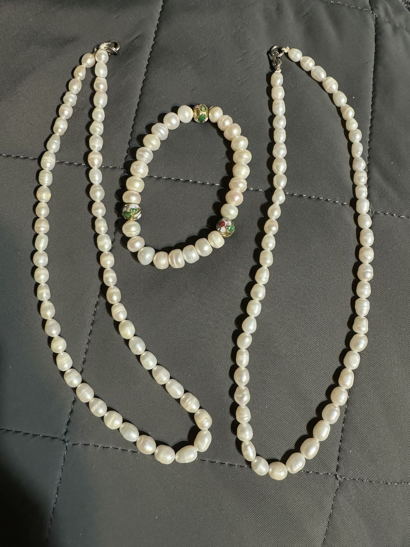 Pearl Necklaces And Bracelet