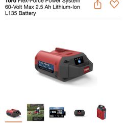 TORO BATTERY 60 V FLEX VOLT POWER SISTEM L135 BRAND NEW