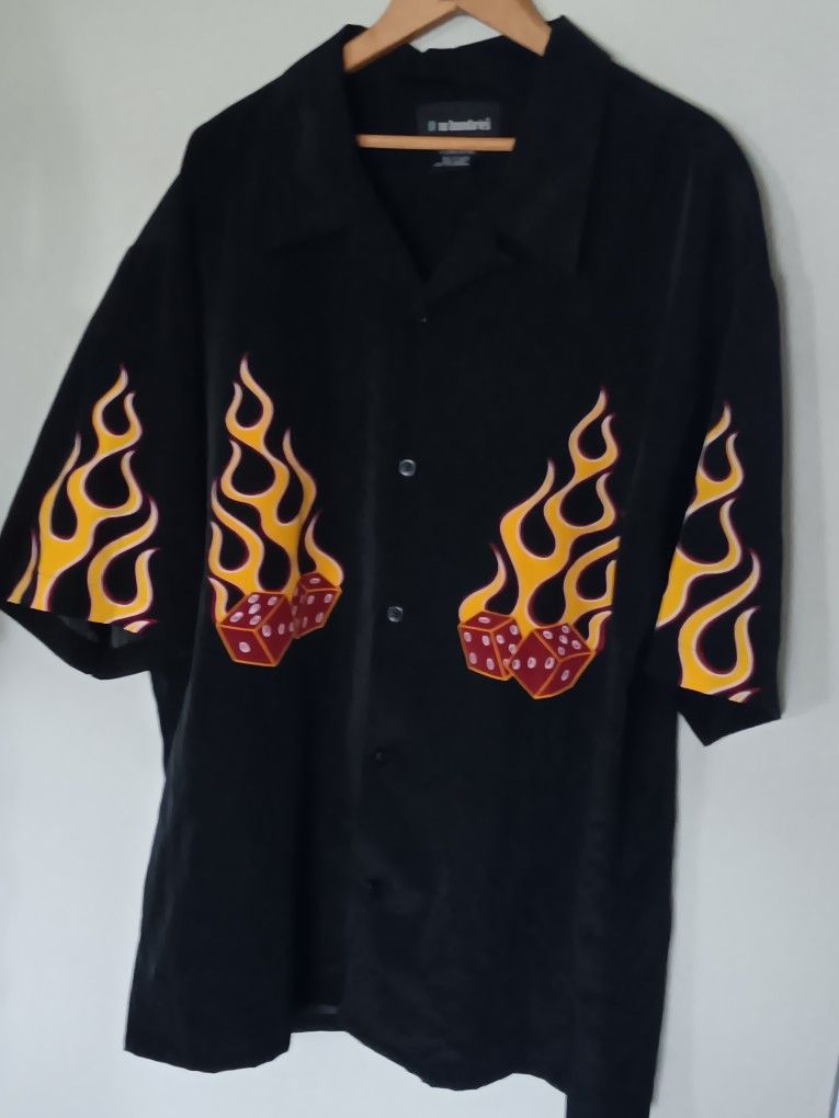Vintage Flame Dice Shirt Size Xl