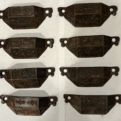 Set Of 16 Cast Iron Bin Pulls From 1869