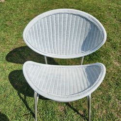 Clam Shell Wicker Chair 