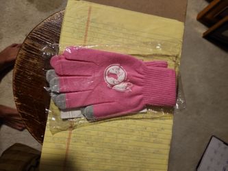 Washington Redskins pink knit gloves