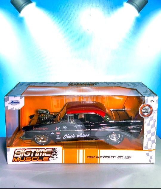 Jada Big Time Muscle 1957 Chevy Bel Air Black Widow 1/24