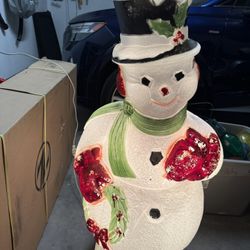 Vintage Blow Mold 1990s Snowman