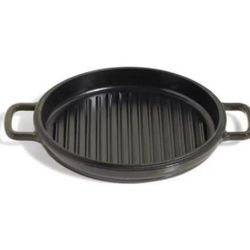 Our Place Cast Iron Hot Grill | Toxin-Free, 10.5" Round, Enameled Cast Iron Grill Pan | Indoor Serious Searing & Grill Marks | Oven Safe up to 500°F |