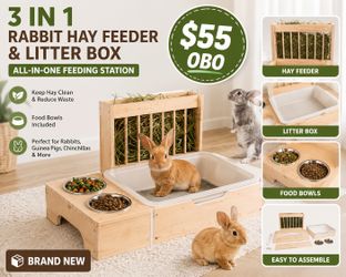 3 in 1 Rabbit Hay Feeder & Litter Box | Brand New | $45