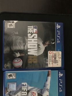 4 ps4 games/ theSHOW18/battlefield 1/ battlefield V/ fifa19