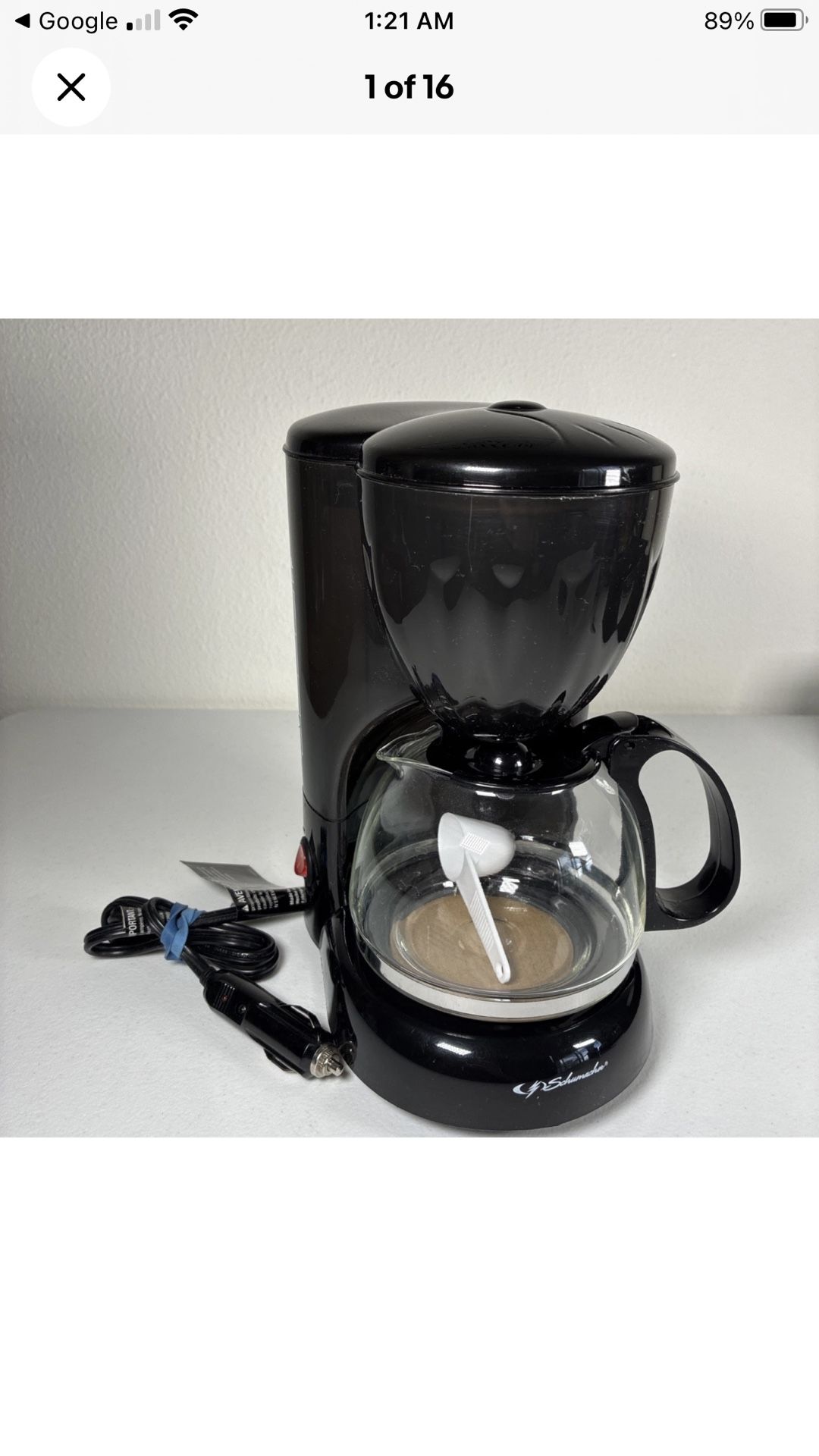 New Schumacher 12v Car Automotive Coffee