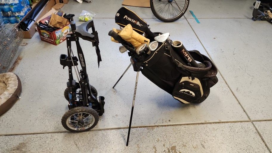 Golf Clubs And Caddy